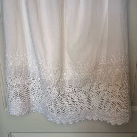 GAP White cotton Midi Skirt with Lace Hem, cottage core, coastal grandma, - Picture 2 of 10